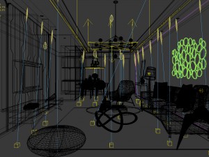 stylish avant-garde living room design 169 Modello 3D