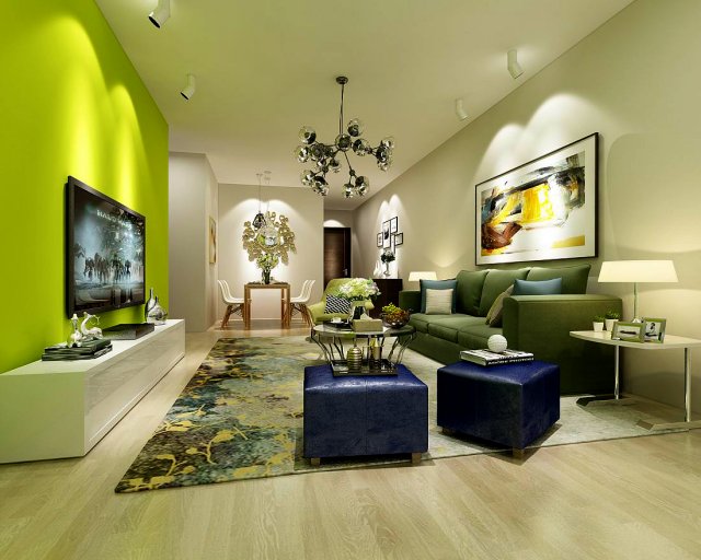 stylish avant-garde living room design 170 Modello 3D .c4d .max .obj .3ds .fbx .stl .blend 