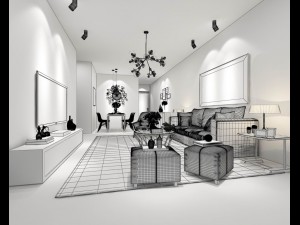 stylish avant-garde living room design 170 Modello 3D
