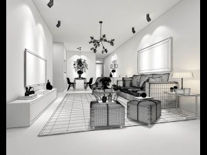 stylish avant-garde living room design 170 3D Model