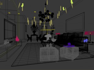 stylish avant-garde living room design 170 Modello 3D