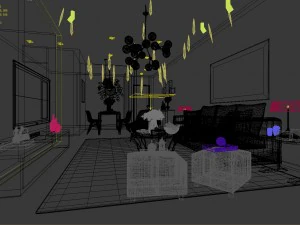 stylish avant-garde living room design 170 3D Model