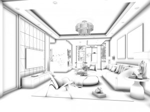 stylish avant-garde living room design 171 3D Model