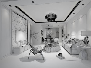 stylish avant-garde living room design 171 3D Model