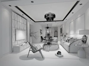 stylish avant-garde living room design 171 3D Model