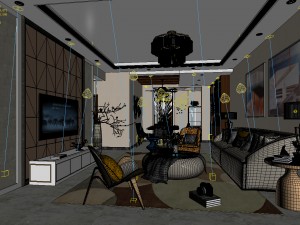 stylish avant-garde living room design 171 3D Model