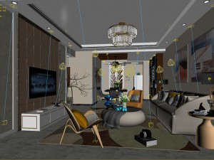 stylish avant-garde living room design 171 3D Model