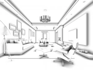 stylish avant-garde living room design 172 3D Model