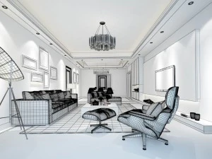 stylish avant-garde living room design 172 3D Model