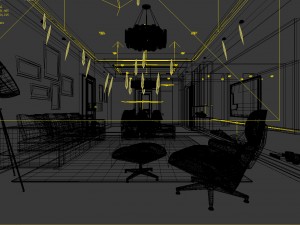 stylish avant-garde living room design 172 3D Modell