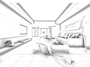 stylish avant-garde living room design 173 3D मॉडल