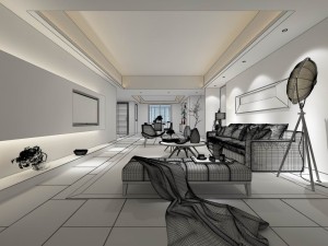 stylish avant-garde living room design 173 3D मॉडल