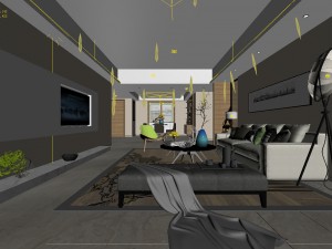 stylish avant-garde living room design 173 3D मॉडल