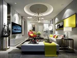 세련된 아방가르드 거실 디자인 174 3D 모델