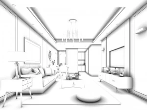 stylish avant-garde living room design 175 3D Model
