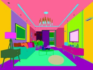 stylish avant-garde living room design 175 3D Model