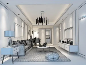 stylish avant-garde living room design 175 3D Model