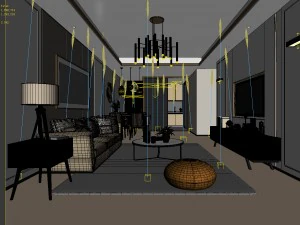 stylish avant-garde living room design 175 3D Model