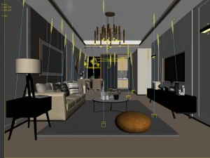 stylish avant-garde living room design 175 3D Model
