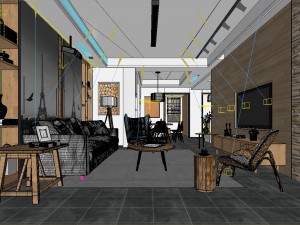 stylish avant-garde living room design 176 Modelo 3D