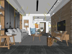stylish avant-garde living room design 176 Modelo 3D