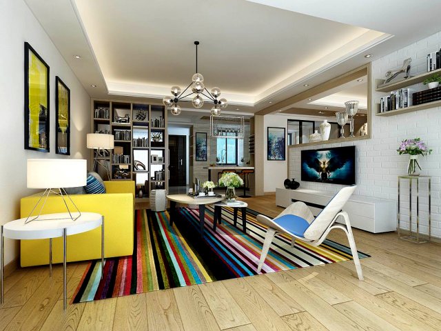 stylish avant-garde living room design 177 3Dモデル .c4d .max .obj .3ds .fbx .stl .blend 