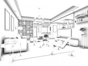 stylish avant-garde living room design 177 3D Model
