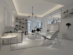 stylish avant-garde living room design 177 3D Model