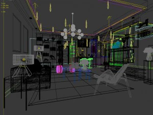 stylish avant-garde living room design 177 3D Model