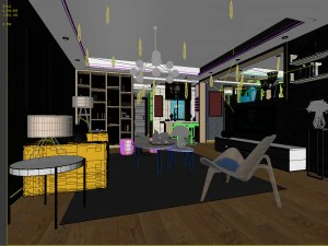 stylish avant-garde living room design 177 3D Model