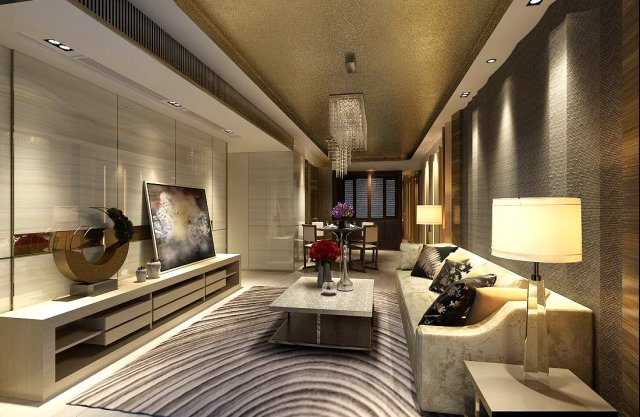 stylish avant-garde living room design 178 3D 模型 .c4d .max .obj .3ds .fbx .stl .blend 