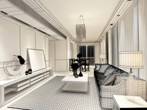 stylish avant-garde living room design 178 3D Model