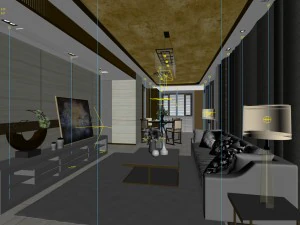 stylish avant-garde living room design 178 3D Model