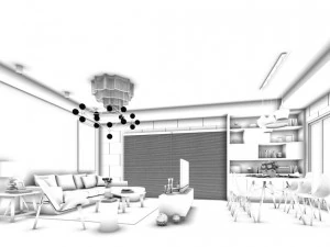 stylish avant-garde living room design 179 3D Model