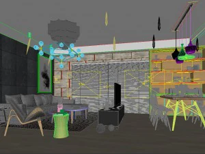 stylish avant-garde living room design 179 3D Model