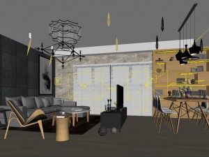 stylish avant-garde living room design 179 Modèle 3D