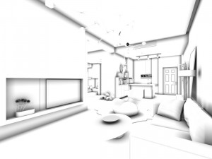 stylish avant-garde living room design 180 3D Model