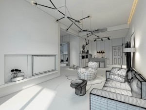 stylish avant-garde living room design 180 3D Model