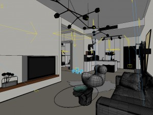 stylish avant-garde living room design 180 3D Model