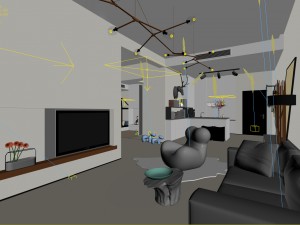 stylish avant-garde living room design 180 3D Model