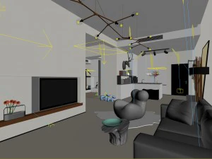 stylish avant-garde living room design 180 3D Model