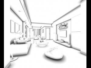 stylish avant-garde living room design 181 3Dモデル