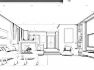 stylish avant-garde living room design 182 3D Model