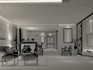 stylish avant-garde living room design 182 3D Model