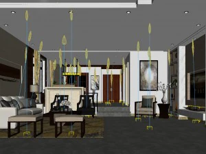 stylish avant-garde living room design 182 3D Model