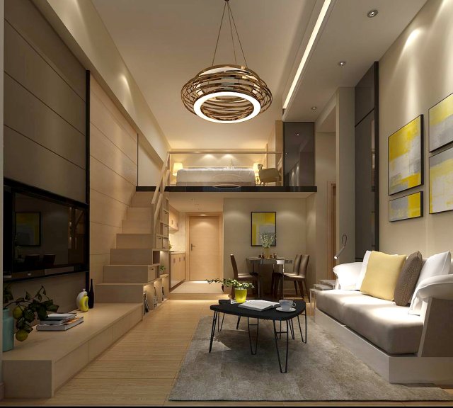 stylish avant-garde living room design 183 Model 3D .c4d .max .obj .3ds .fbx .stl .blend 