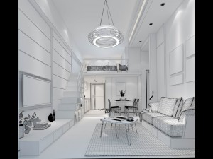 stylish avant-garde living room design 183 Model 3D