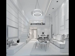 stylish avant-garde living room design 183 3D Model