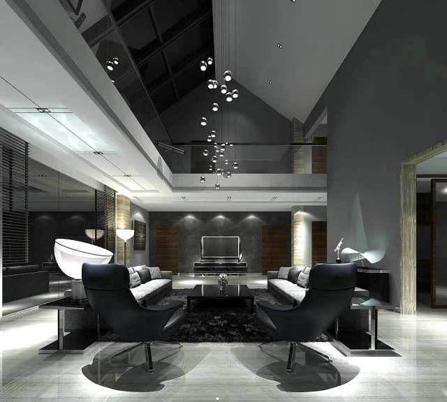 stylish avant-garde living room design 184 3D Model .c4d .max .obj .3ds .fbx .stl .blend 