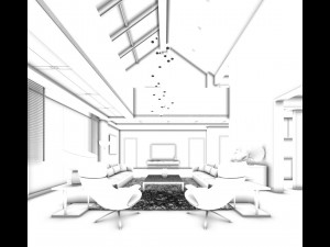 stylish avant-garde living room design 184 3D Модель